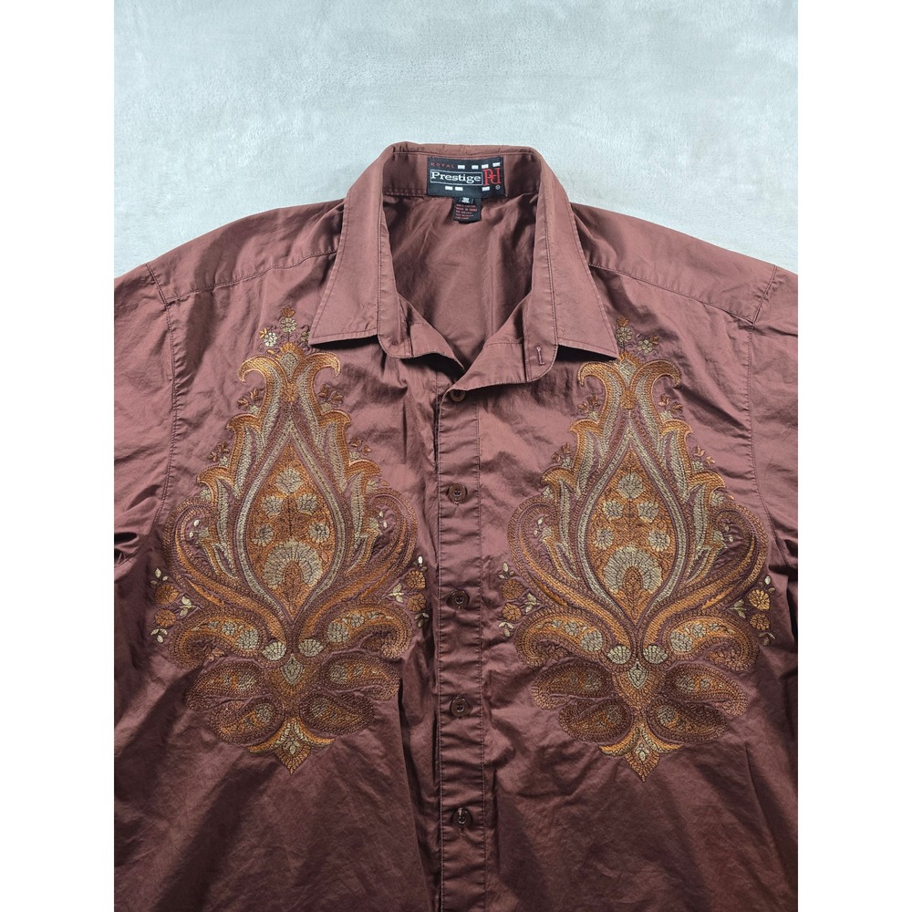 Royal Prestige Shirt Mens‎ 3XL Embroidered Short Sleeve Button Down